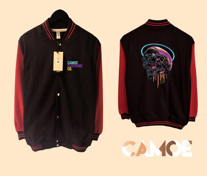 Jaket Varsity CAMOE 3D Skull Tengkorak Space