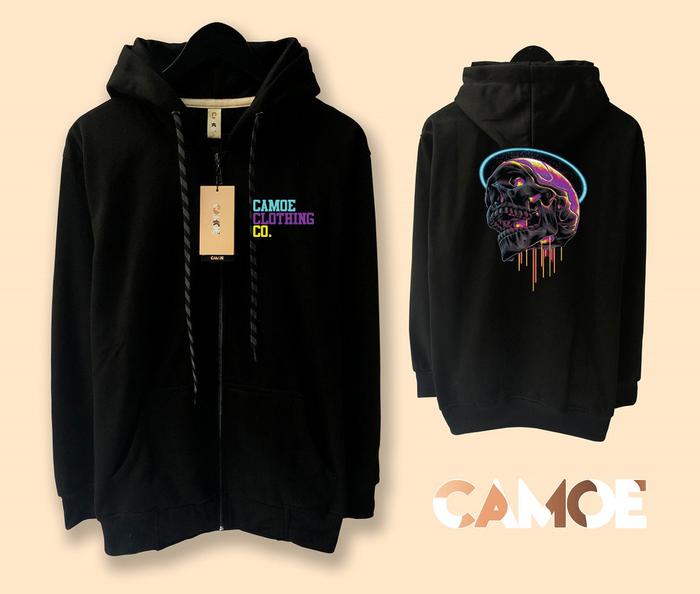 Jaket Hoodie Zipper CAMOE 3D Skull Tengkorak Space