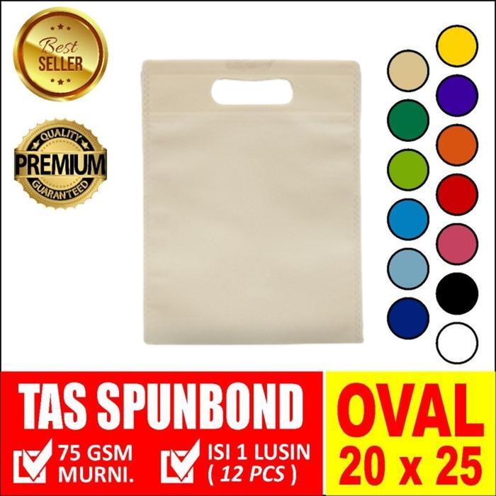 Tote Bag Spunbond Oval 20x25 Kodian - Warna Cream