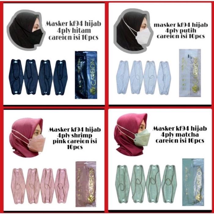 New Masker Kf94 Careion Hijab/ Kf94 Hijab Careion Isi 10Pcs/ Kf94
