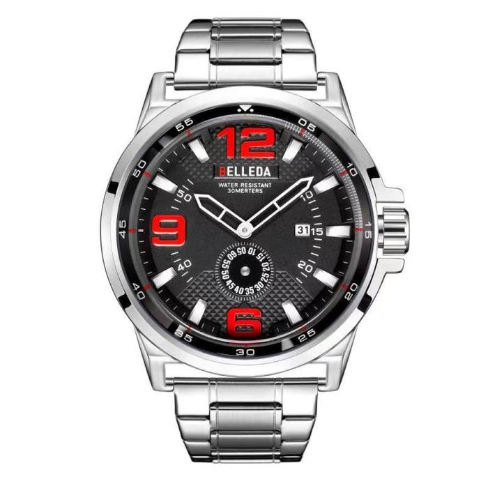 BELLEDA 9322 Jam Tangan Analog-Variasi-HITAM ORANGE