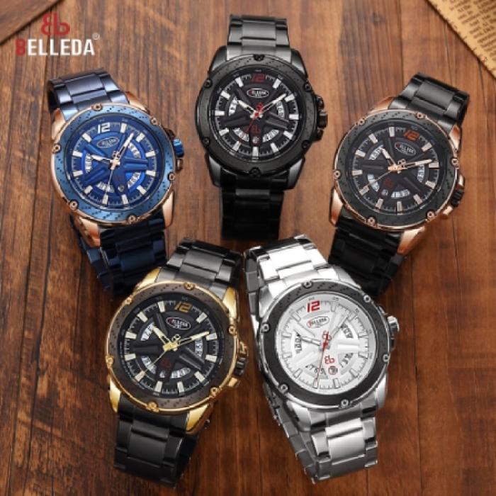 JAM TANGAN PRIA BELLEDA 9228 S-Variasi-BIRU ROSEGOLD
