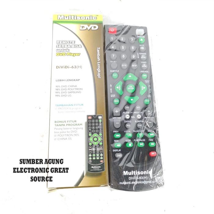 AW* Remot DVD Multisonic DiViDi 63H untuk Cina Polytron Samsung LG