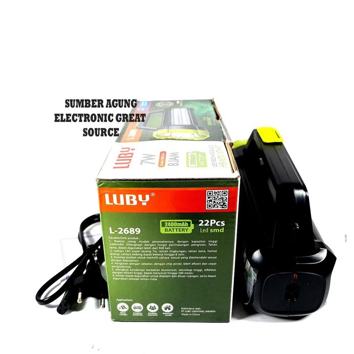AW* Luby L2689 Senter Tangan Cas 7W Emergency LED Mata Banyak 22SMD
