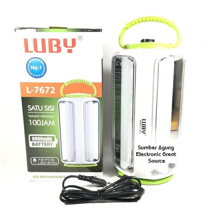 AW* Lentera Luby L7672 Nyala 100Jam 6000mAh Bisa Cas HP 72SMD LED 7672