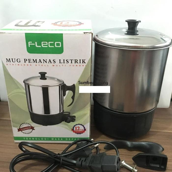 AW* Mug Pemanas Listrik Fleco 12cm Memasak Air Portable Otomatis