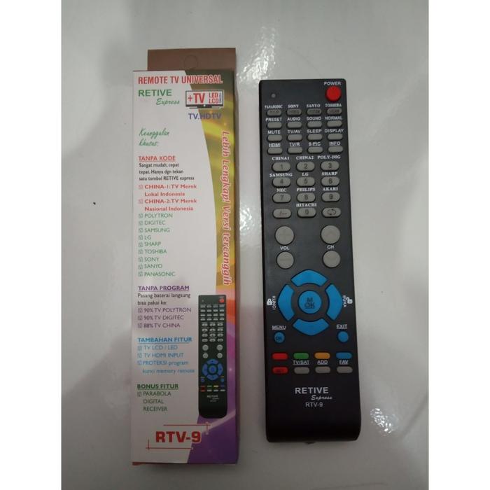 AW % REMOTE TV UNIVERSAL RETIVE RTV-9