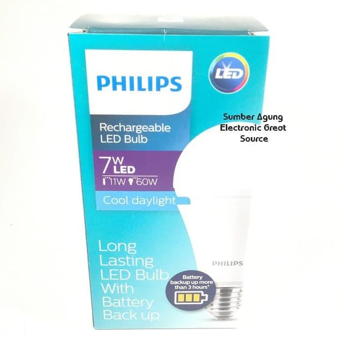 AW* Lampu 7W Philips Magic Rechargeable LED Bulb AC DC Nyala Saat Mati