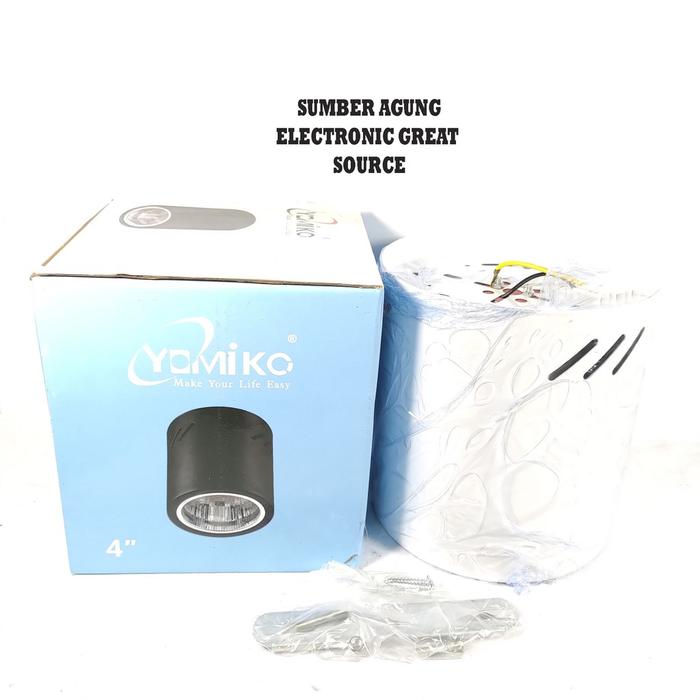 AW* Yomiko Downlight Bulat Tempel Tabung 4inch Warna Putih Teras