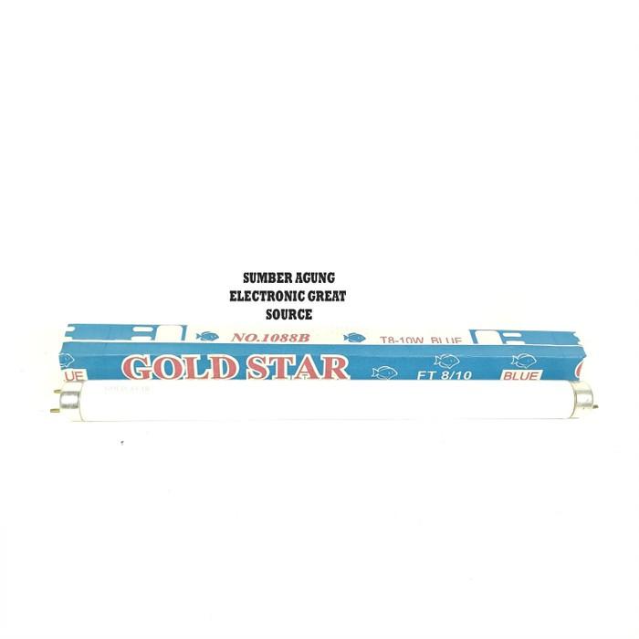AW* Bohlam Neon Aquarium Biru Blue T8 10W Gold Star 1088B Terang Tahan