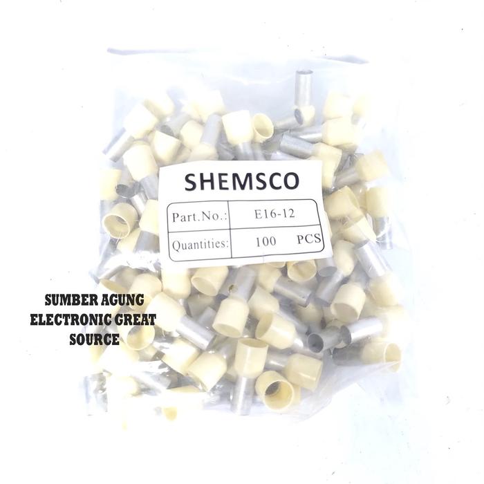 AW* Shemsco Skun Kabel Feru Ferrules 16mm E16 E12 Skun Lurus Isi 100