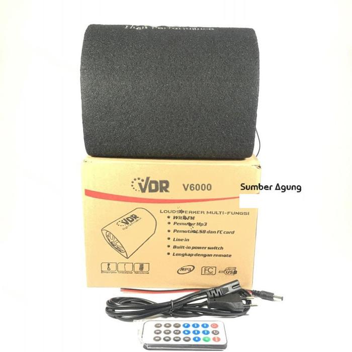 AW* VDR V6000 Loudspeaker Pemutar Musik MP3 Radio 3inch Kencang Suara