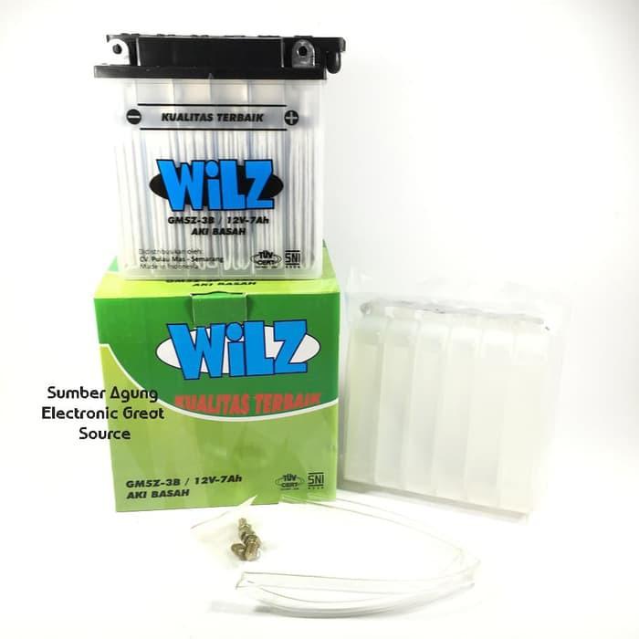 AW* Aki Basah Merk Wilz GM5Z-3B 12V 7Ah Aki Motor Berkualitas