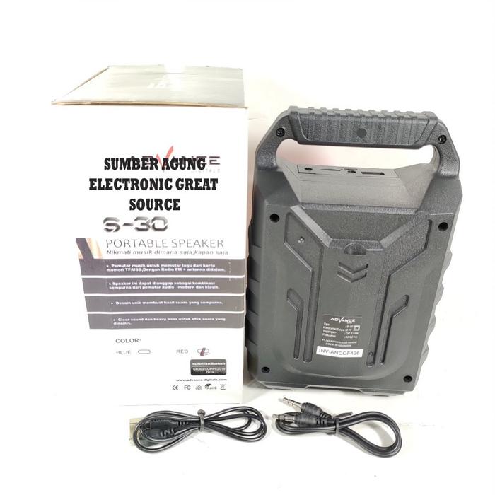 AW* S30 Advance Portbable Speaker Bluetooth Cas Lampu Suara Enak