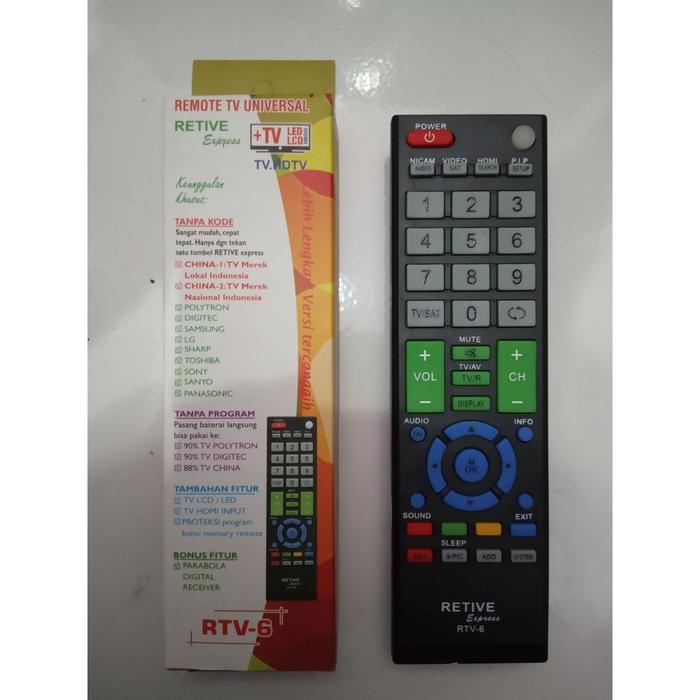 AW % REMOTE TV UNIVERSAL RETIVE RTV-6