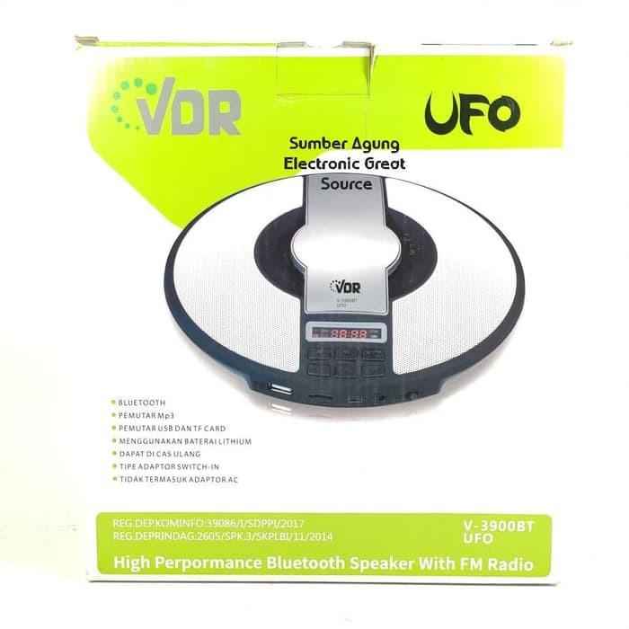 AW* VDR Speaker V3900BT UFO Bentuk Piringan Pemutar MP3 Bluetooth USB