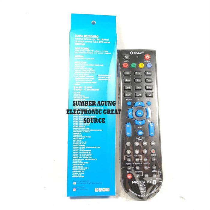 AW* Remot Parabola SEAC Receiver Reciver DVB S1 S2 R30A Remot Tanpa