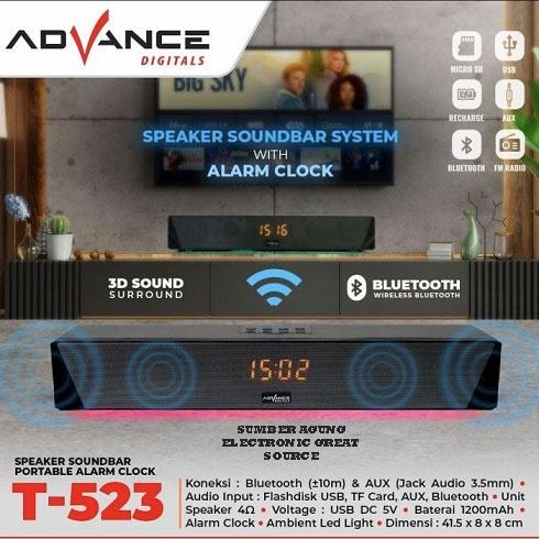AW* Spekaer Soundbar Advance T523 Sound Bar Portable Alarm Clock
