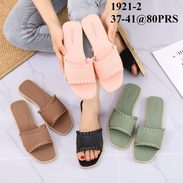 AW % sandal hys new 1921 selop kerut sandal jelly wanita