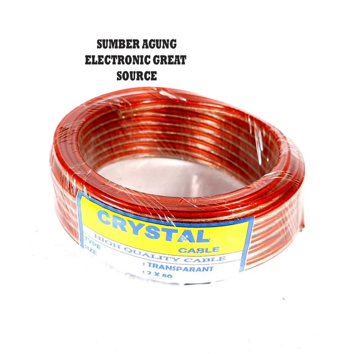 AW* Kabel Transparan 2x80 Crystal Panjang 30 Lentur Audio Listrik