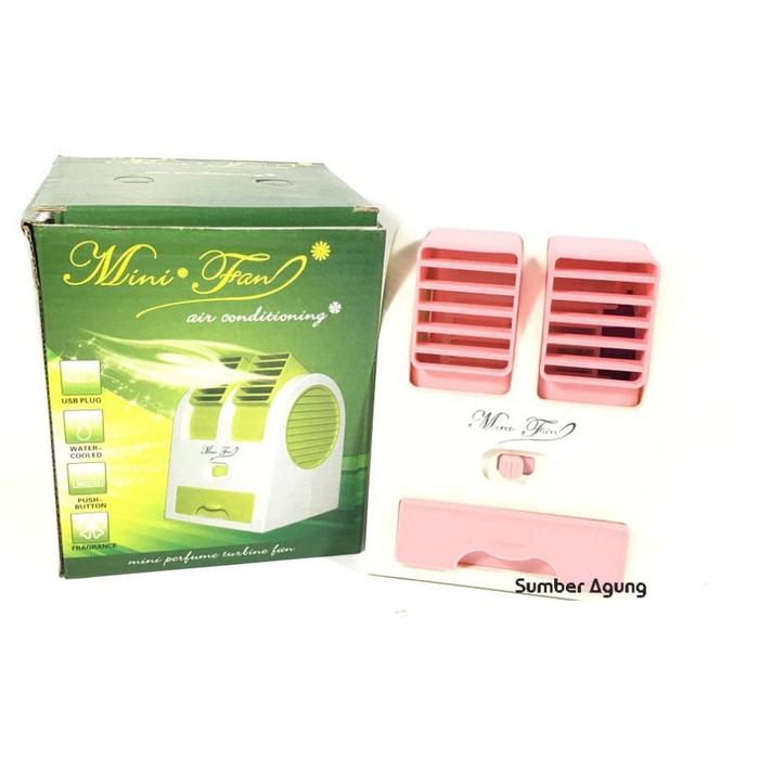 AW* Kipas AC Double Blower Bonus Pengharum Ruangan AC Mini Portable