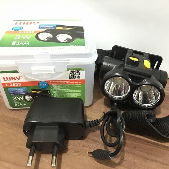 AW* Senter Kepala Luby L2823 Cahaya Putih Kuning 3 Watt 3W Tahan 8 Jam