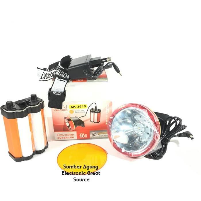 AW* Senter Kepala Aki Aoki AK3615 25W dan 20SMD Emergency Cahaya Putih