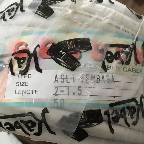 AW* Kabel Listrik Tembaga Asli LMK 2x1.5 2x1,5 Merk Golden Berkualitas