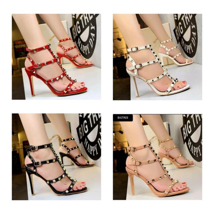 Riska 012 - Sandal Hak Tahu Kaca hils Wanita Sepatu Tali sandal Murah