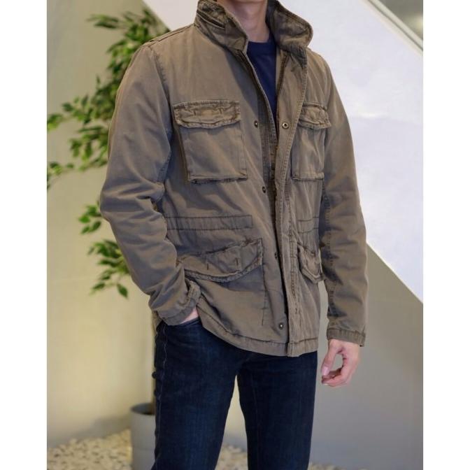BISA COD Jaket Parka GAP Fatigue Hidden Hood Jacket Army Green