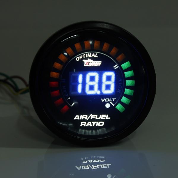 Terbaru 2 Inch 52MM 20 LED Digital Car Air Fuel Ratio Monitor Racing