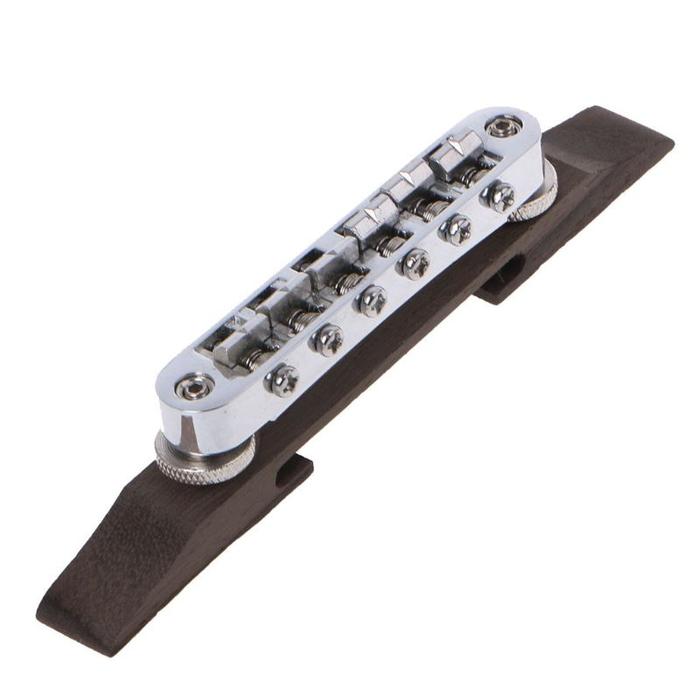 SUN Adjustable Chrome Rosewood Bridge Roller Saddles For Les Paul