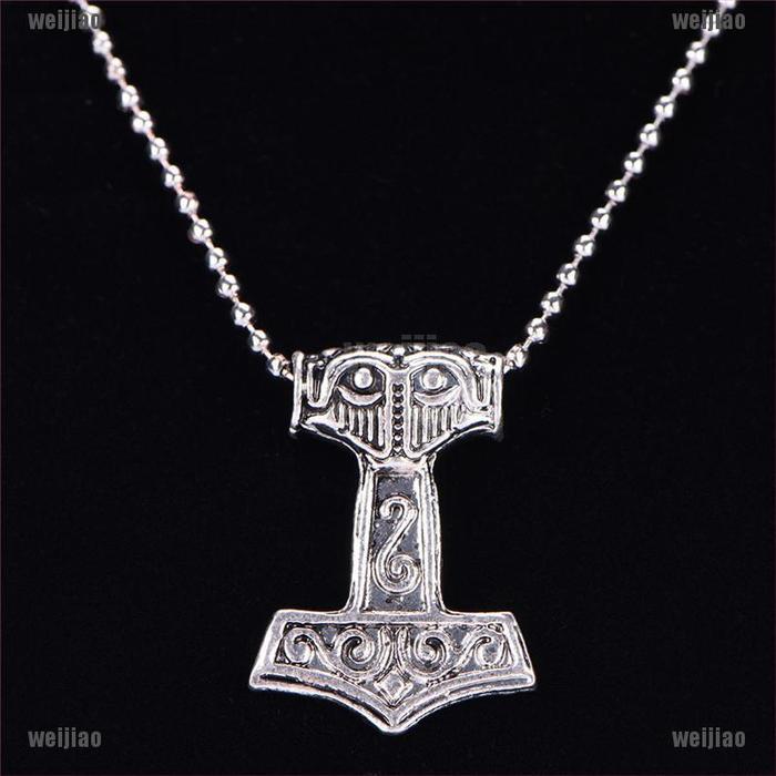 weijiao Magic Hammer Pendant Necklace Norse Viking Amulet Necklace