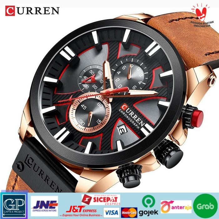 Jam Tangan Pria CURREN 8346 Automatic Kulit Anti Air Murah Original