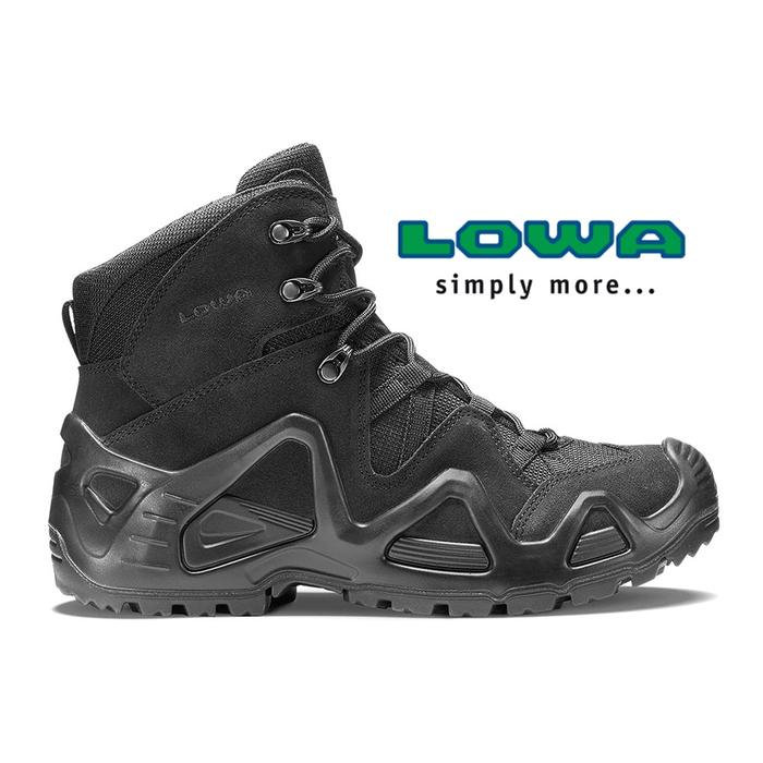 ORIGINAL LOWA Sepatu Lowa 6.0 GRS Mid-Boots Outdoor Shoes Hitam