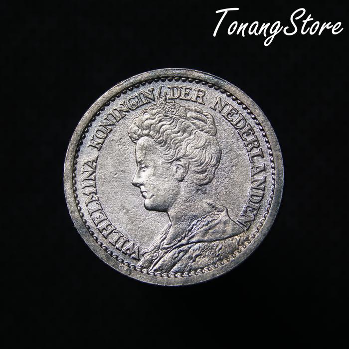 Uang Kuno Koin Perak Belanda 1/2 Gulden Wilhelmina Mantel 1912 -187