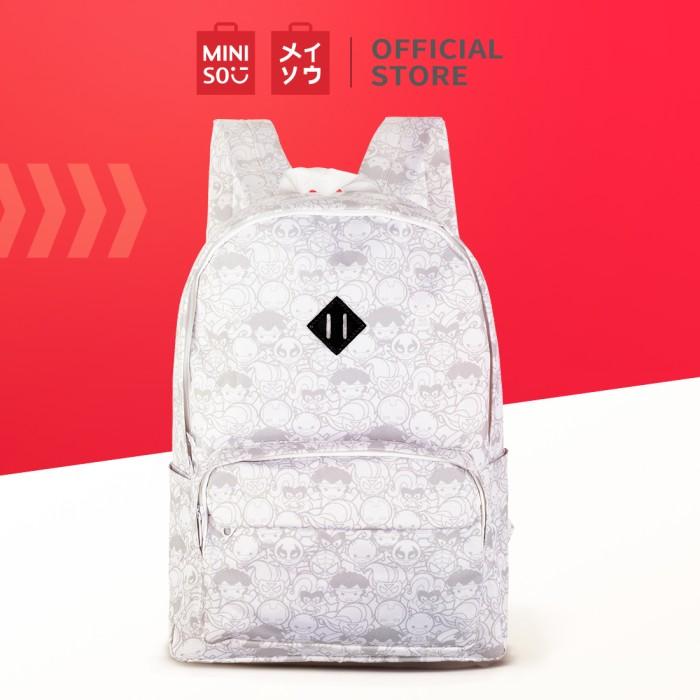 Miniso Official Marvel Backpack / Tas Punggung - Hitam Putih