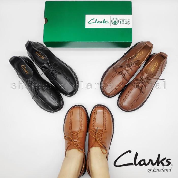 CLARKS Juliette Sepatu Flat Loafer Kulit Wanita Size 36-41