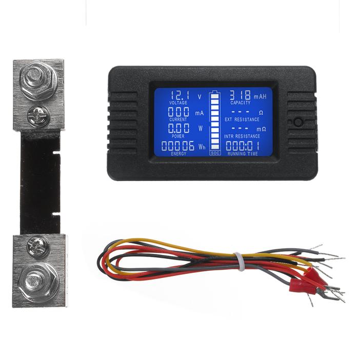 Terbaru LCD Display DC Battery Voltage Monitor Meter 0-200V Volt Amp