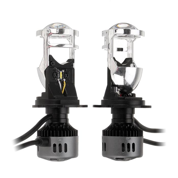 Terbaru H4 LED Headlights with Mini Projector Lens Hi/Lo Beam Bulb