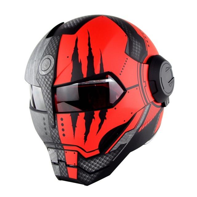 Terbaru SOMAN Iron Man Helmet Flip Up Motorcycle Helmet Robot Style