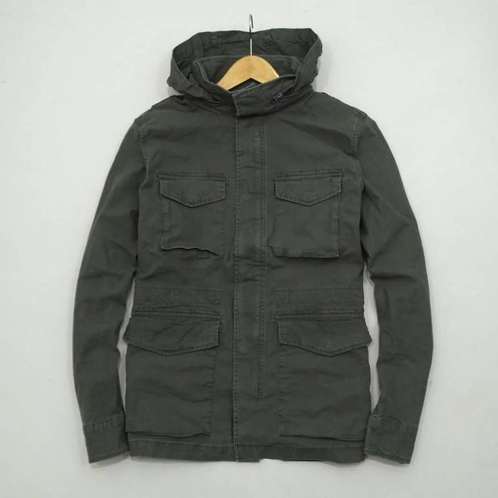 STOK BARU JAKET PARKA OLD NAVY HIDDEN HOOD ARMY GREEN ORIGINAL READY