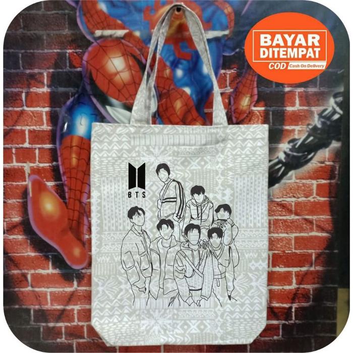 TOTEBAG BTS/tas sekolah/tas belanja BATIK KALIMANTAN