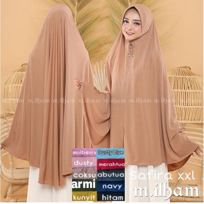 Bergo Safira Jumbo By M Ilham Hijab JB Size XXL Material Jersey Super
