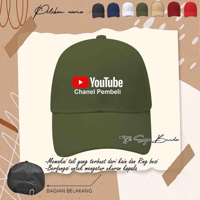 Topi baseball YOUTUBE CHANEL YOUTUBE KAMU keren pria wanita distro TSB