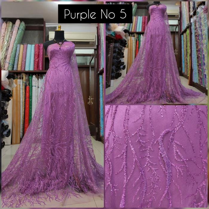 KAIN Brokat Tile Sugar Candy Crush Motif Akar Salur Purple.