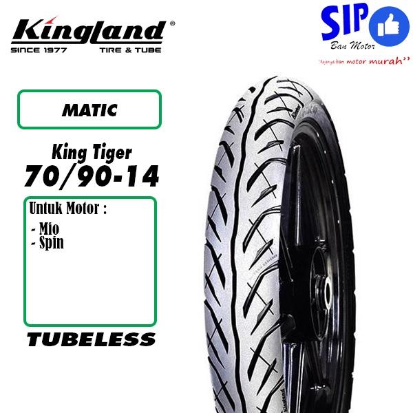 Ban motor matic Kingland King Tiger 70 90 14 tubeless mio spin