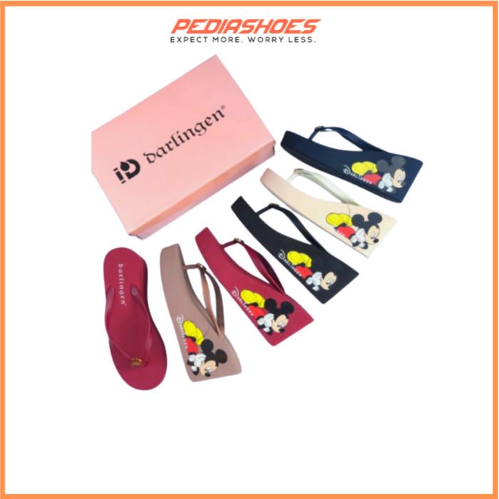 Sendal Wanita Darlingen Mickey Wedges 7 cm / Sandal Wedges Wanita