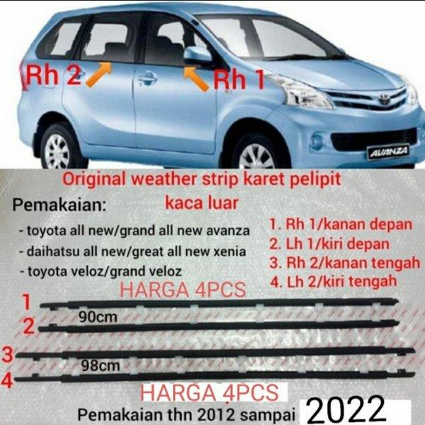 Pelipit Pintu Karet Kaca Luar Avanza Xenia 2012 2013 2014 2015 2016