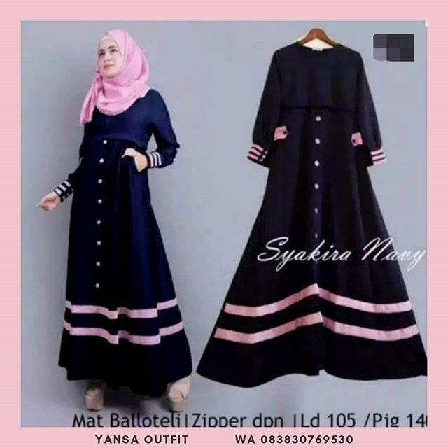 Gamis Syakira Balottely Dress Maxy Polos Hanna Gamis Syari Balottely